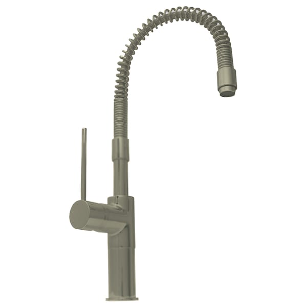 Whitehaus Metrohaus Commercial Sgl Lever Kitchen Faucet W/ Flexible Spout, Nckl WHLX78558-BN - main